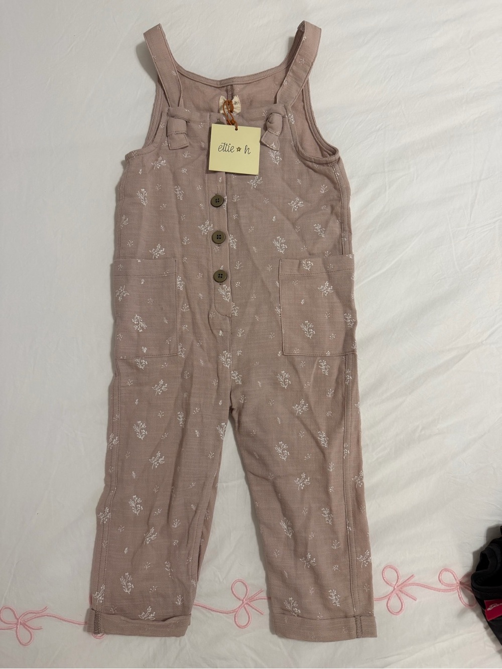 Ettie + H Plum Holly Jumpsuit Romper 12-18 Months NWT Mauve Floral
